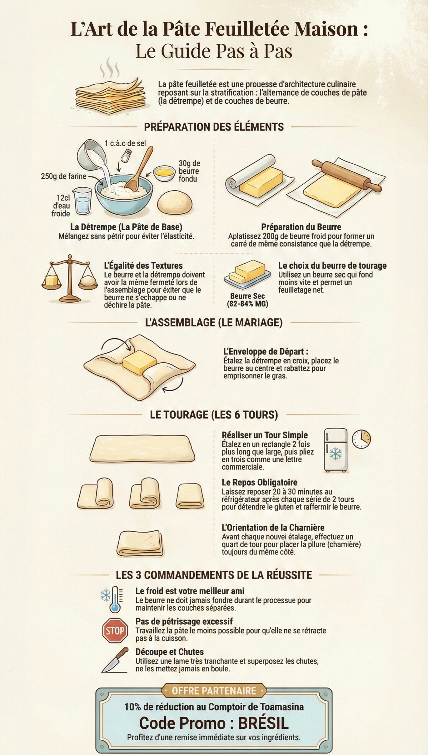 Faire une pâte feuilletée maison La recette facile pour une pâte feuilletée classique à feuilleter comme un pro !