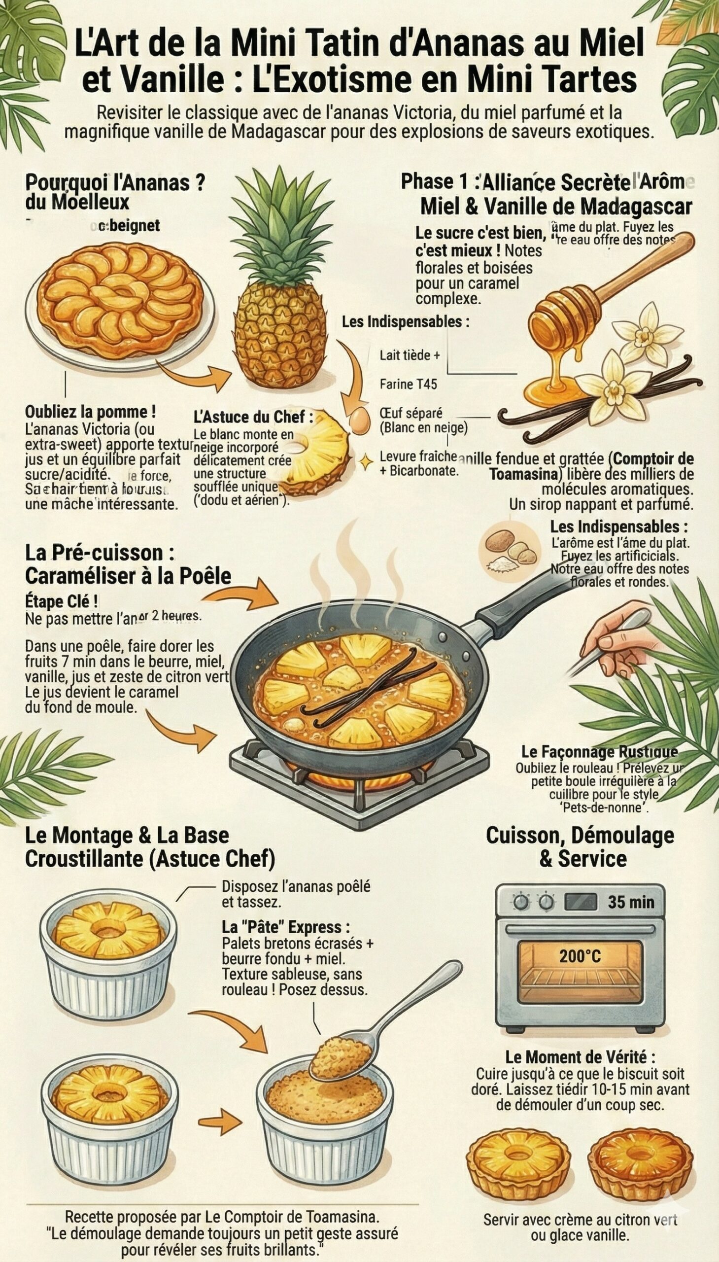 Mini Tatin d'Ananas au Miel Tarte Tatin Caramélisée