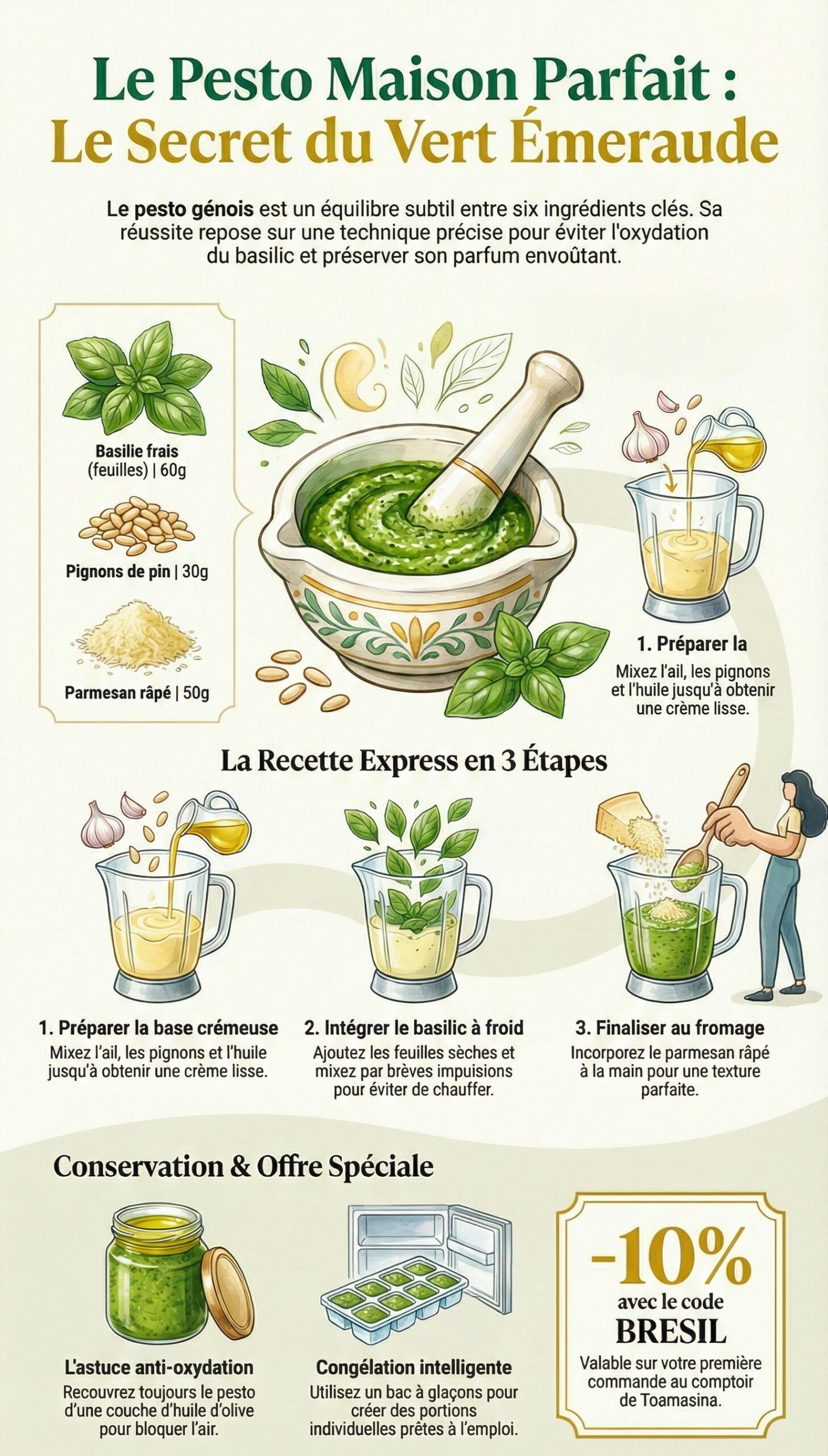 Recette Maison de Pesto au Basilic
