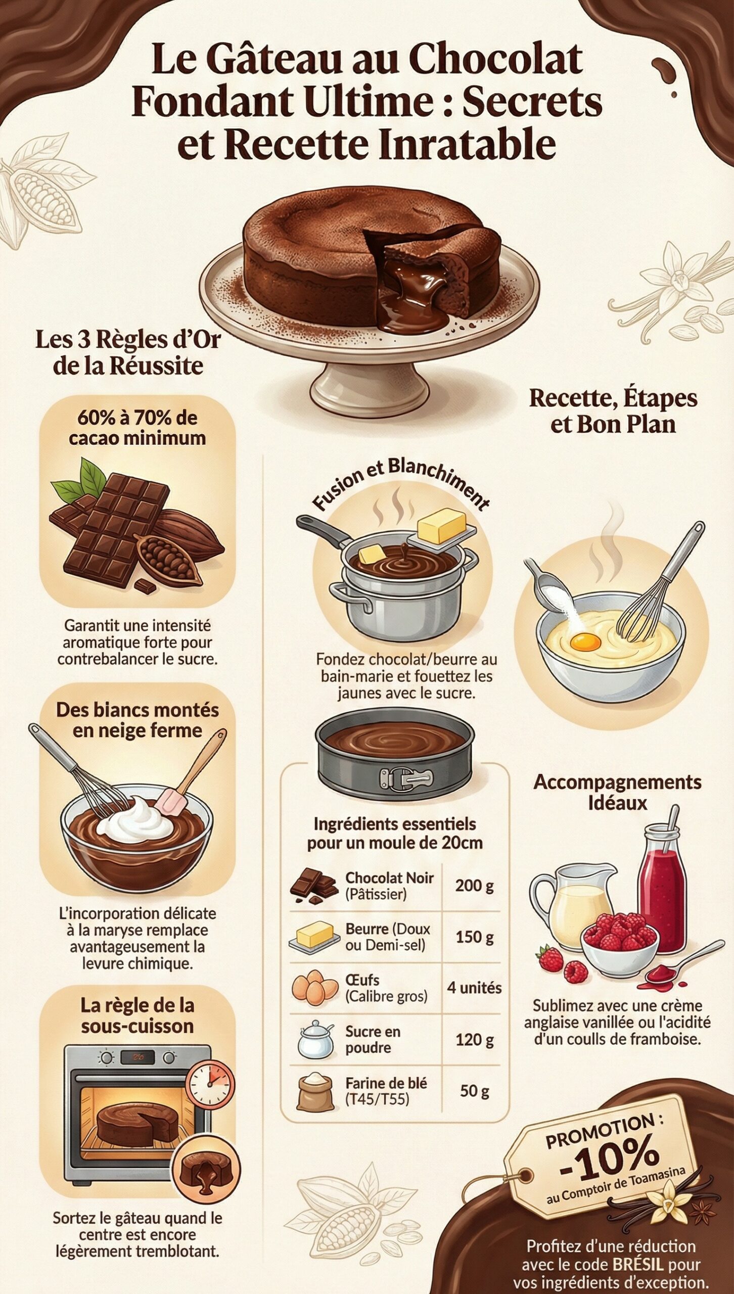 La Meilleure Recette de Gâteau au Chocolat Le Secret d'un Fondant Moelleux et Inratable