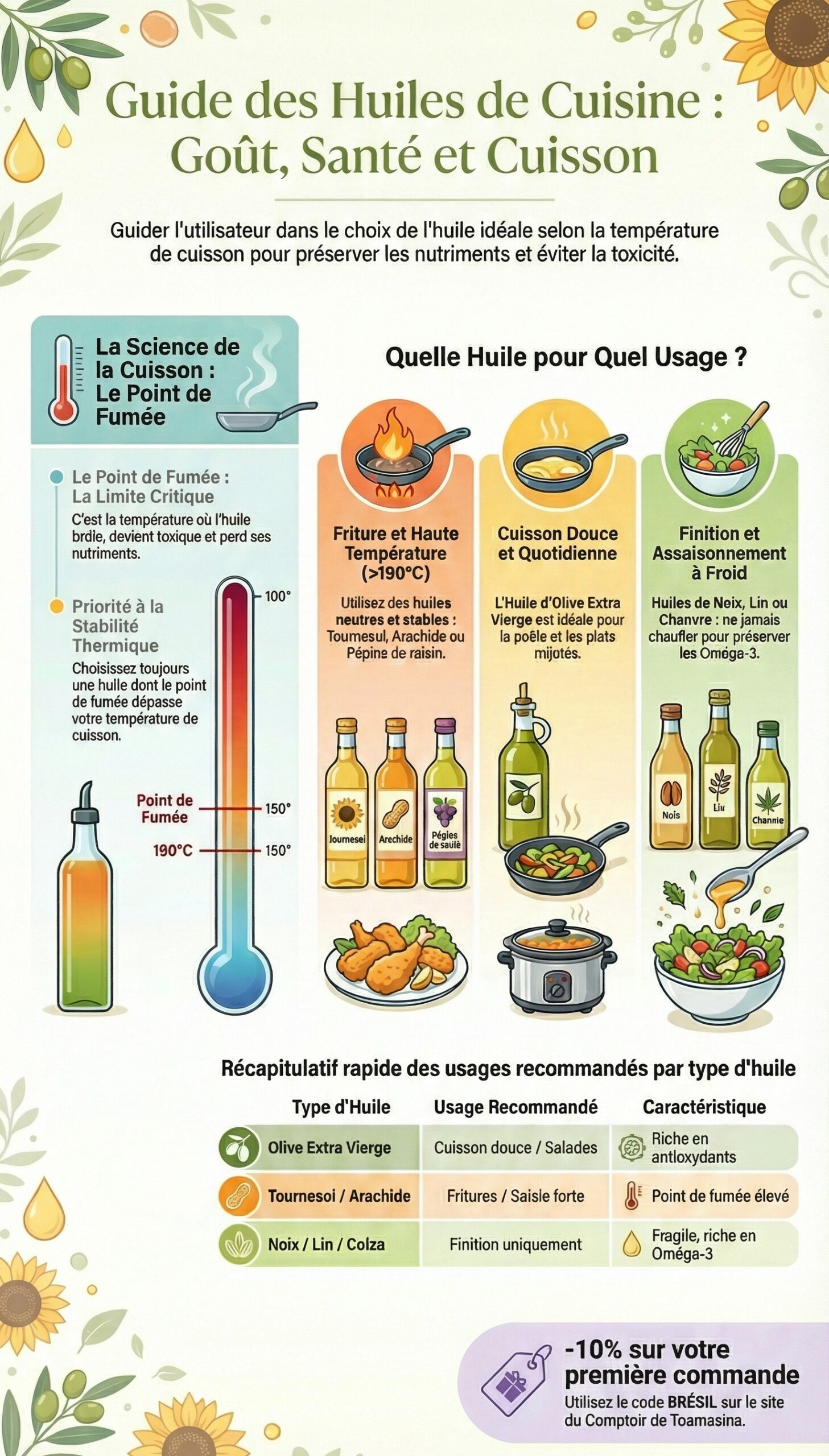 l'huile dans la cuisine