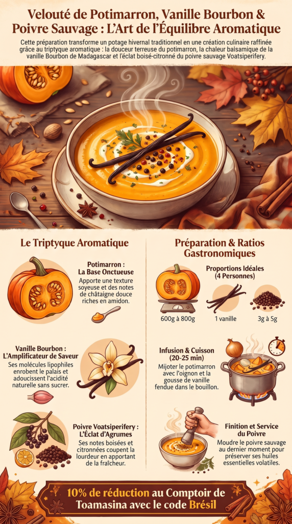 Fiche recette du velouté de potimarron aux épices